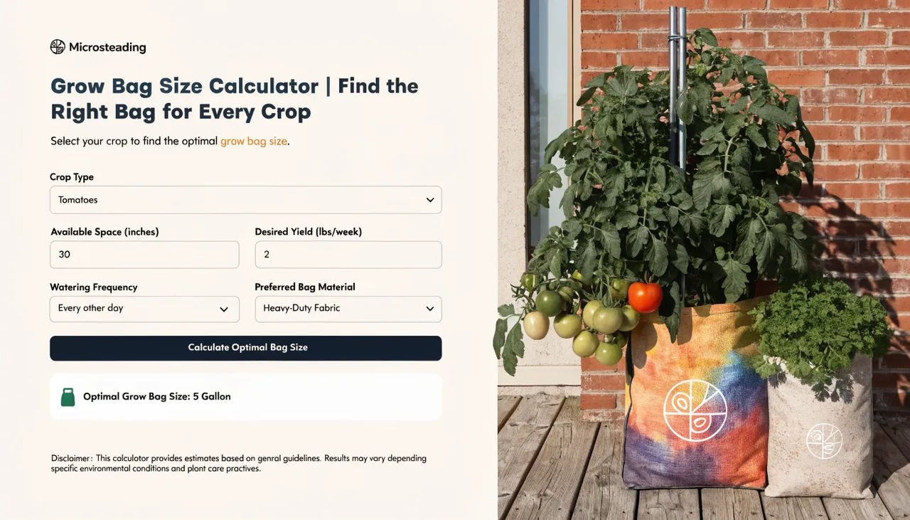 Grow Bag Size Calculator