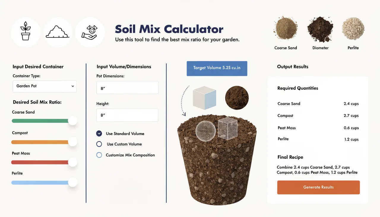 🌱 Soil Mix Calculator for Container Gardening